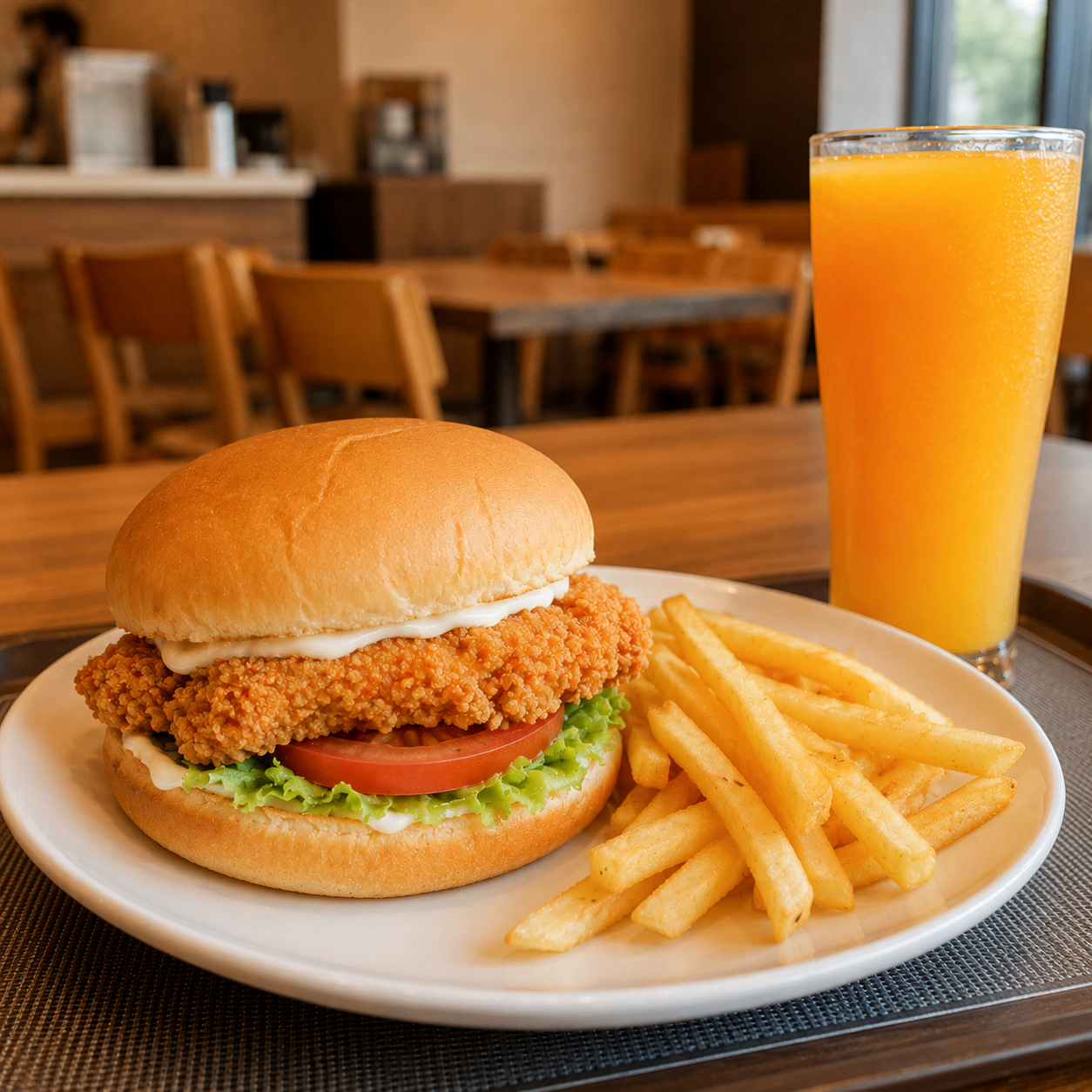 Chicken Burger & Fresh Juice Combo