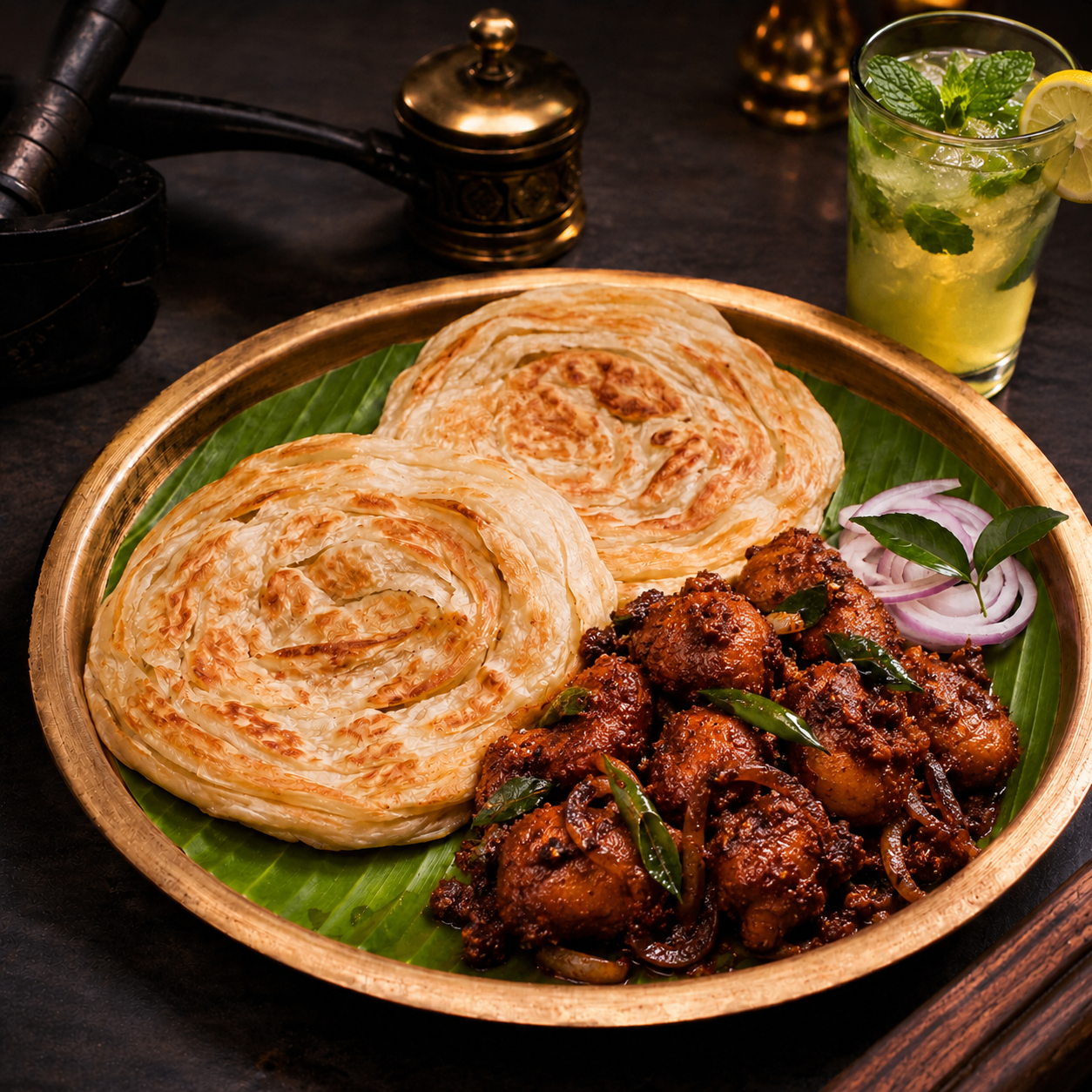 Porotta Chilly Chicken & Lemon Mint Combo