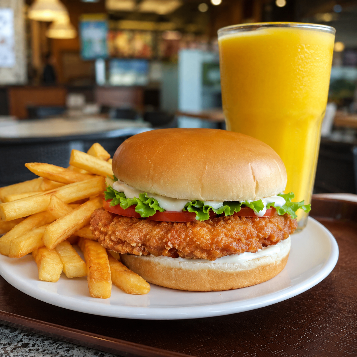 Chicken Burger & Mango Juice Combo