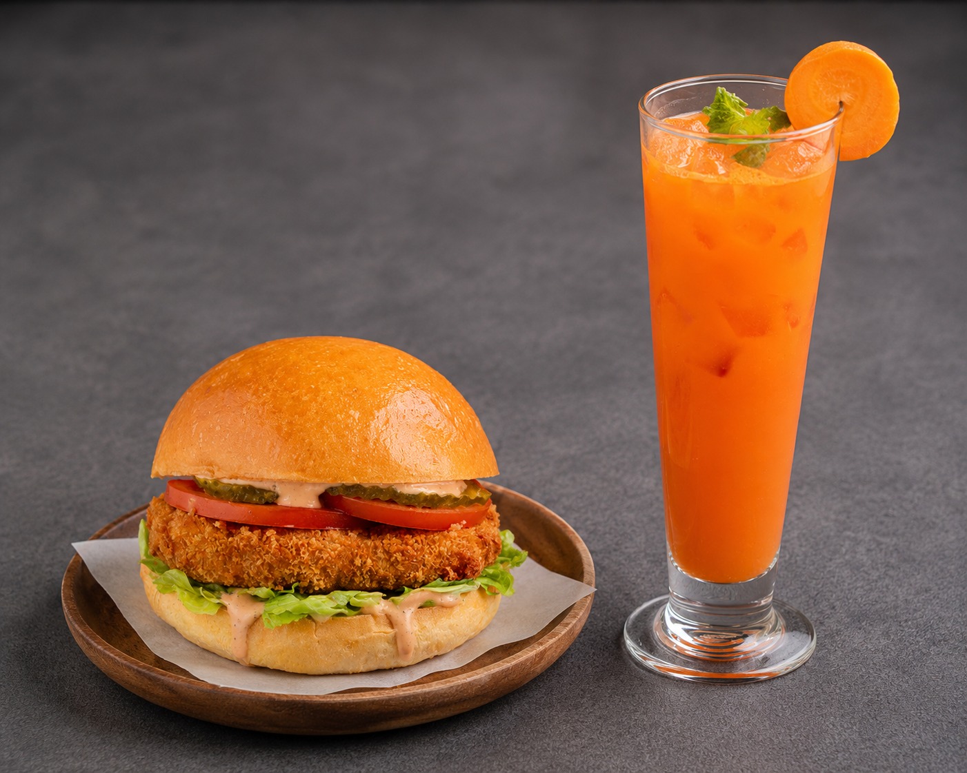 Chicken Burger, Kannur Cocktail or Falooda