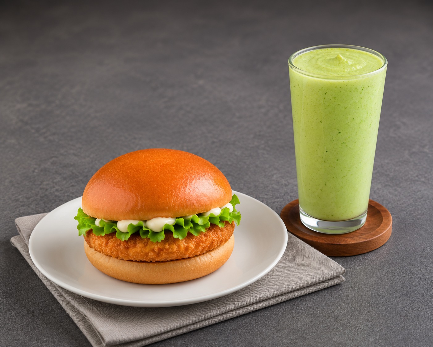 Chicken Burger & Avocado Juice Combo