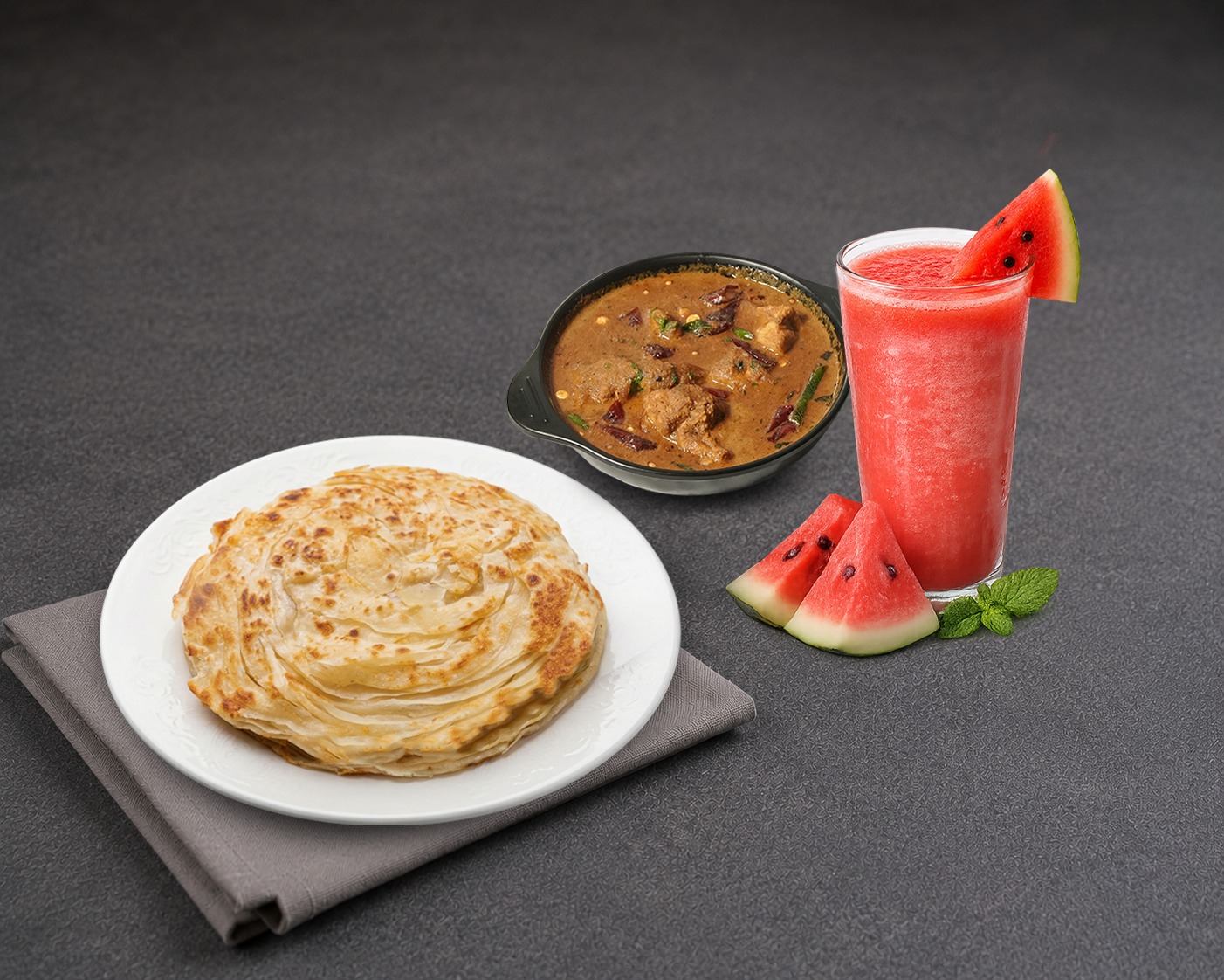 Porotta, Chicken Curry & Special Juice Combo