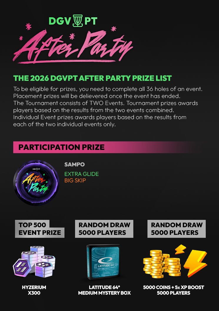 DGVPT After Party Prize List