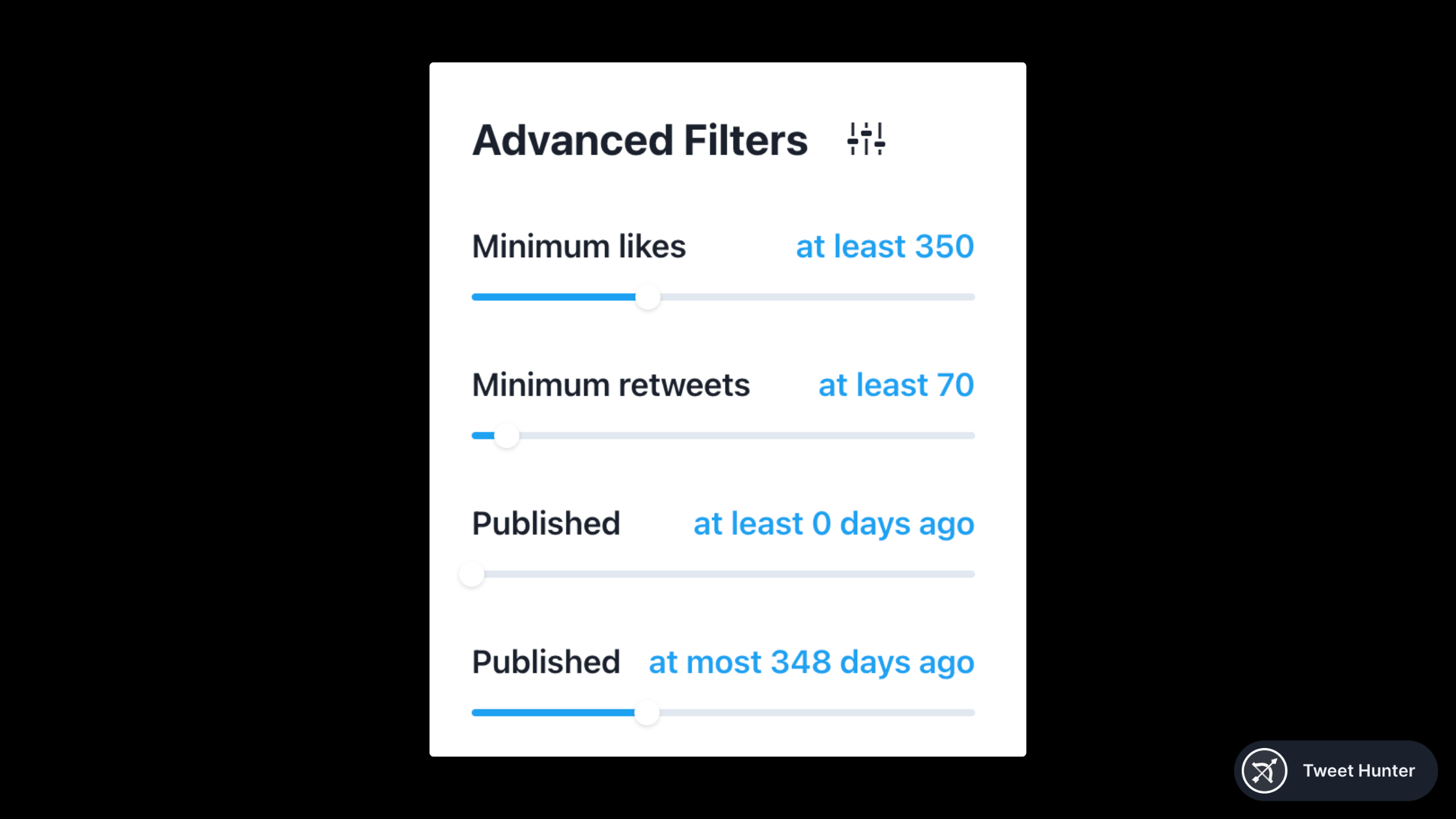 Tweet Hunter Filter