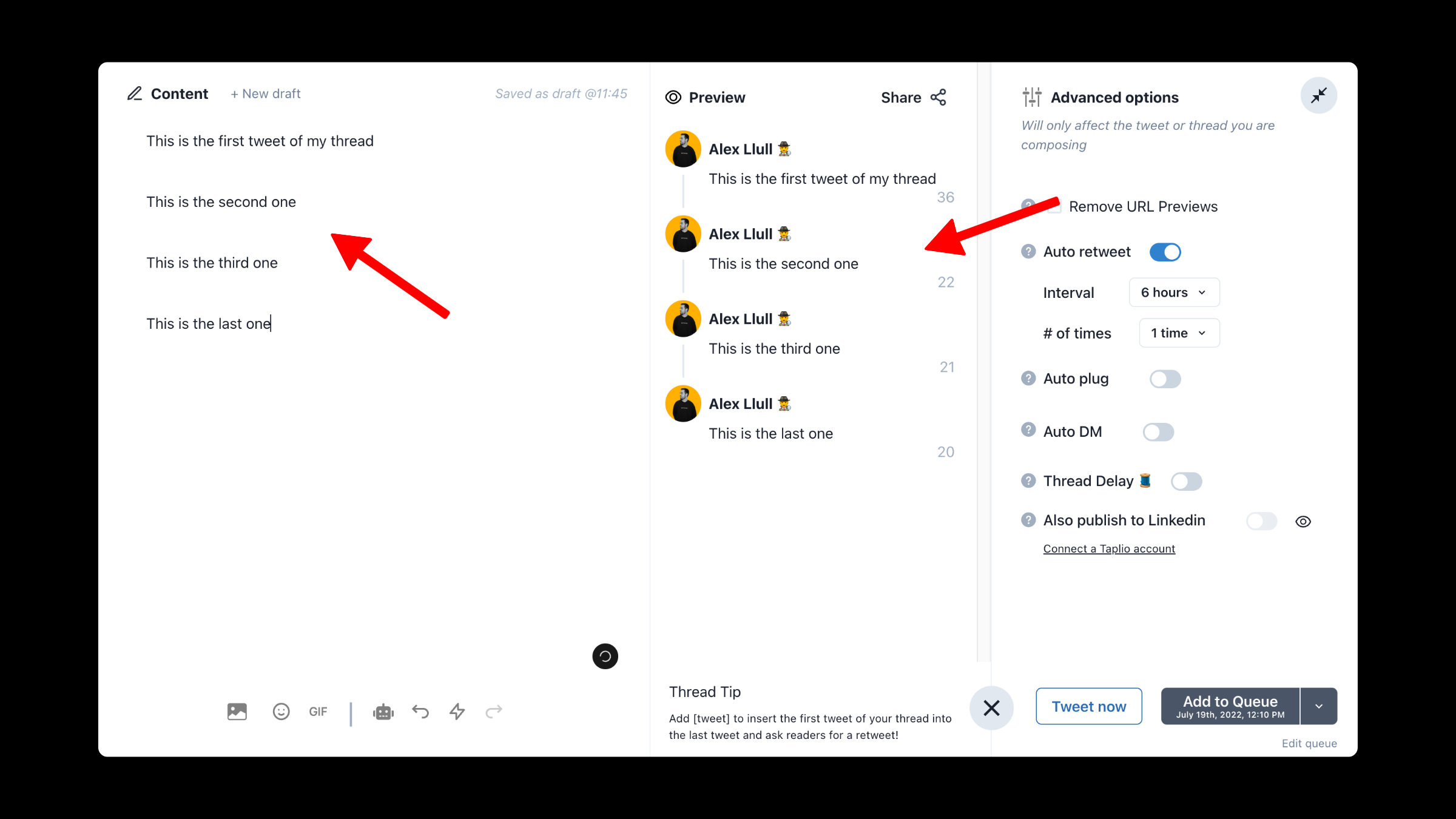 Tweet Hunter composer