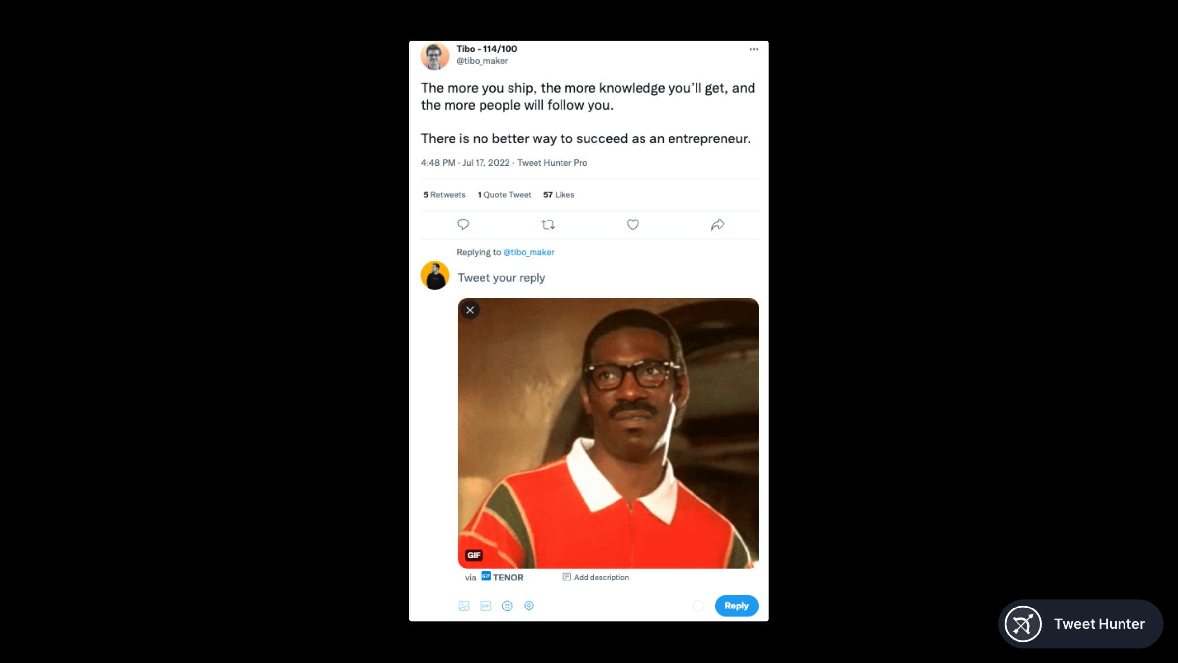 Selecting a GIF as a reply