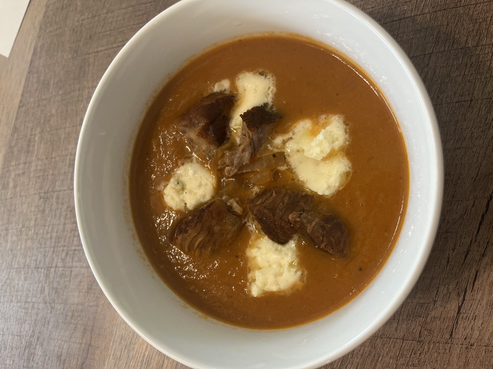 Braised Olive‑Brined Chuck with Fresno‑Tomato Reduction & Garlic Mascarpone