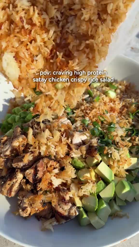 Satay Chicken Crispy Rice Salad