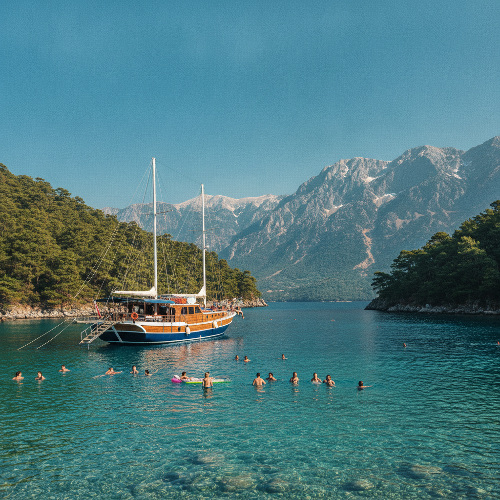 Antalya Turquoise Coast: Gulet Boat Trip to the Blue Lagoons, Kemer Resort Town, Olympos Ancient City in the Forest, the Chimaera Eternal Flames, Phaselis Three Harbours, and the Lycian Way Walking Route