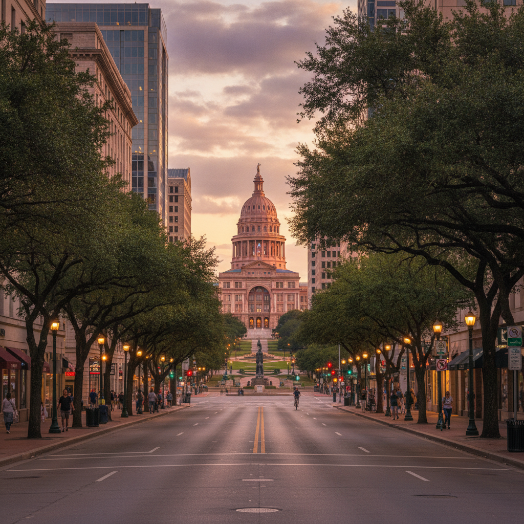 Texas State Capitol, Congress Avenue & Downtown Austin
