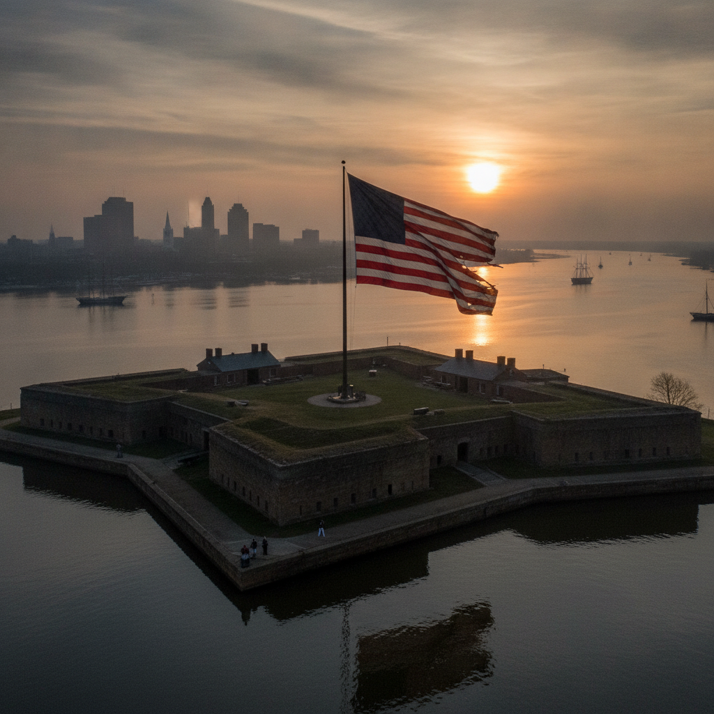 Baltimore: Inner Harbor (National Aquarium, USS Constellation last sail warship, USS Taney Pearl Harbor survivor, American Visionary Art Museum), Fort McHenry (September 13-14 1814 25hr British bombardment, Francis Scott Key aboard British ship writes Star-Spangled Banner, 30x42ft Pickersgill flag now Smithsonian), Chesapeake Bay blue crabs (Old Bay Seasoning Gustav Brunn 1939, Maryland crab cake purist lumped meat, LP Steamers, Faidley Seafood Lexington Market 1782), Edgar Allan Poe (died Baltimore October 7 1849 mysterious circumstances, Westminster Hall grave, Poe Toaster 70 years roses cognac, Baltimore Ravens named after The Raven 1845), The Wire (greatest US TV drama David Simon Ed Burns, Bethlehem Steel Sparrows Point 35,000 workers closed 2012, 2015 Freddie Gray uprising), Practical (Johns Hopkins first US research university 1876, Flexner Report reformed US medical education, Fells Point Federal Hill Canton Mount Vernon, MARC train to DC, BWI airport)