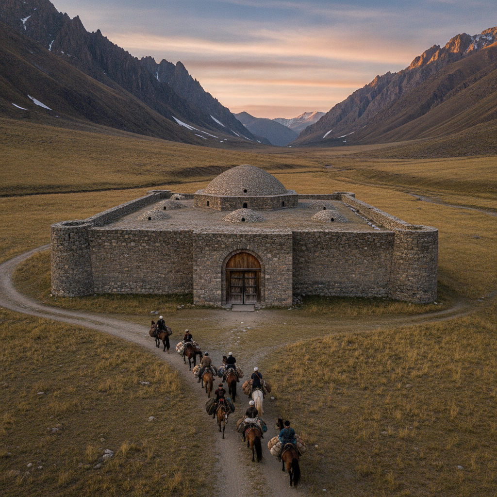 The Battle of Talas 751 CE Where Captured Chinese Papermakers Transferred Paper-Making Technology to the Islamic World, the Tash-Rabat Caravanserai Built at 3,200m Without Mortar & Kyrgyzstan's 700,000 Migrant Workers Sending 35% of GDP Home from Russia