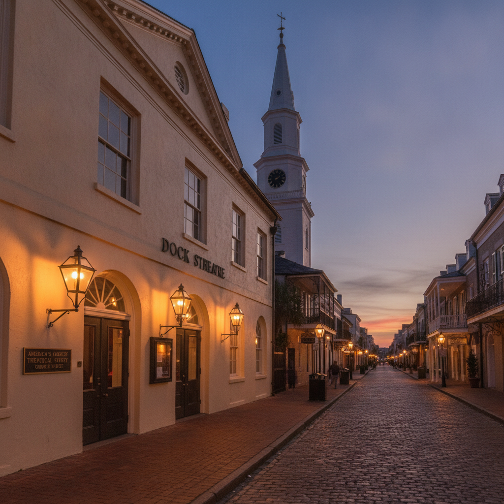 Charleston R3: Colonial history (1670 founded Charles Town, fourth largest British colonial city, rice indigo planters wealthiest colonial Americans, Provost Dungeon Old Exchange 1771, British capture 1780 5,000 prisoners longest occupation Revolutionary War), City Market and French Quarter (sweetgrass basket weavers 300-year continuous tradition Sierra Leone, Dock Street Theatre 1736 first US theater building, French Huguenot Church only active US, Cabbage Row Porgy Heyward 1925 Gershwin opera 1935 most performed US opera), King Street shopping (antique district Middle King fashion FIG Husk, Upper King design craft cocktail, Preservation Society 1920 first US historic preservation org, Russell House flying staircase 1808, Heyward-Washington House Washington 1791), Nightlife and music (Lowcountry blues gospel roots, The Ordinary seafood 1927 bank building, Charleston Food and Wine Festival March, Charleston Symphony Dock Street Theatre), Morris Island and Folly Beach (1876 lighthouse standing in ocean, Battery Wagner 54th Massachusetts Glory 1989 Denzel Washington Oscar, Folly Beach Pier loggerhead sea turtle nesting May-August), Gentrification (Conde Nast #1 US city, median home USD 250K to USD 550-600K 2015-2023, Gullah community displacement, Walter Scott shooting April 4 2015 North Charleston, sea level rise climate existential threat)