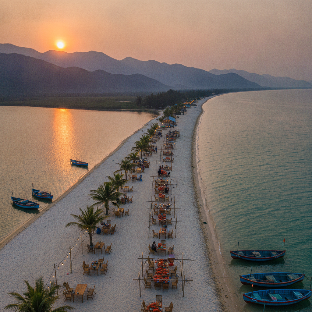 Đà Nẵng Complete: Han Market's 1940 French Market Building, 250,000 Annual Aircraft Sorties From a Base Now Civilian Airport & Lang Co's Sand Spit Between Mountain and Sea