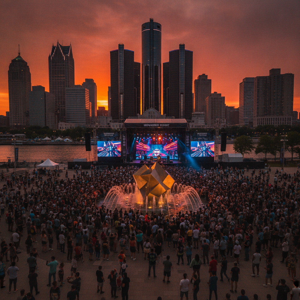 Detroit R2: Detroit techno (Belleville Three Juan Atkins Derrick May Kevin Saunderson, Model 500 No UFOs 1985 first techno, Strings of Life 1987, Movement Festival 100,000 Hart Plaza), Detroit sports (Tigers Ty Cobb .367 Hank Greenberg 58 HRs 1938, Red Wings 11 Stanley Cups, Pistons Bad Boys 1989-1990, Comerica Park Little Caesars Arena), Dearborn Arab-American (490,000 largest US Arab community, Ford River Rouge 100,000 workers 1929, F-150 assembly tour), Heidelberg Project (Tyree Guyton 1986, polka dot houses, 275,000 visitors, Detroit blight art), Great Lakes (Michigan 4 Great Lakes 5,265km coastline, Sleeping Bear Dunes Most Beautiful America 2011, Mackinac Island no cars since 1898), Detroit revival (Dan Gilbert USD 5B Bedrock, Mike Ilitch Little Caesars, Midtown Wayne State, Shinola Where American is Made)