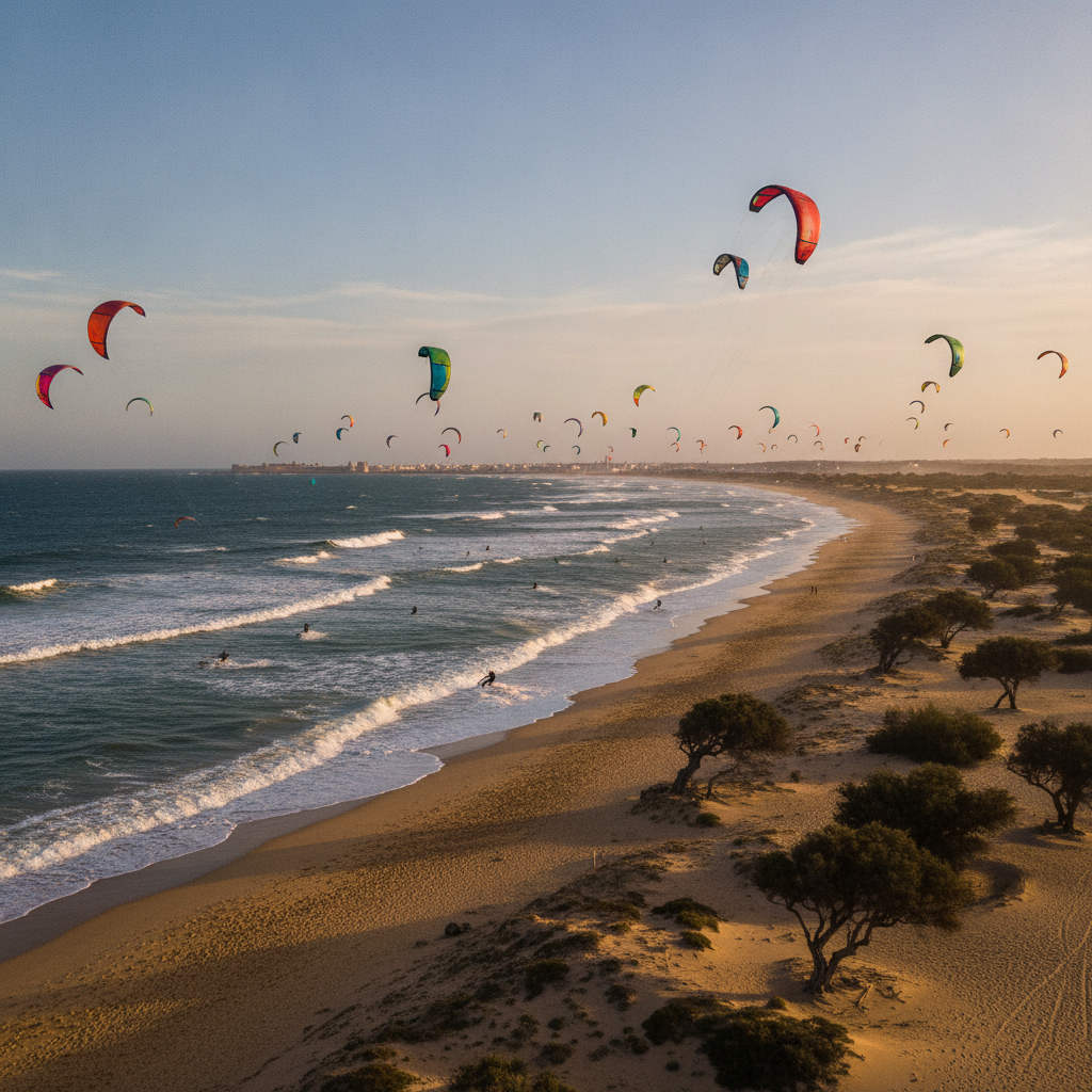 Essaouira Outdoor: The Kitesurfing Capital, Windsurfing at Moulay Bouzerktoun, the Sidi Kaouki Beach Surf Camp, the Horse Riding on the Atlantic Beach, and the Outdoor Adventure Culture