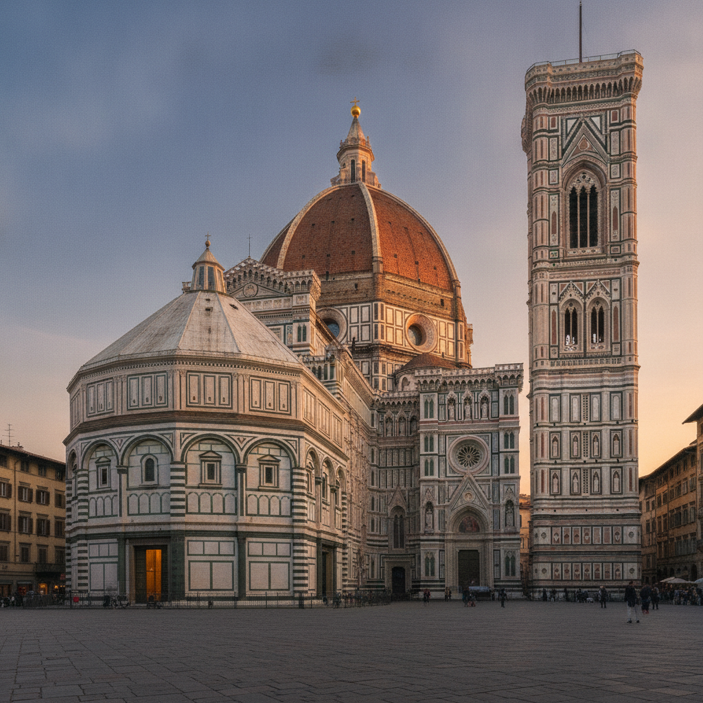 The Duomo, Baptistery & Giotto's Campanile — Piazza del Duomo