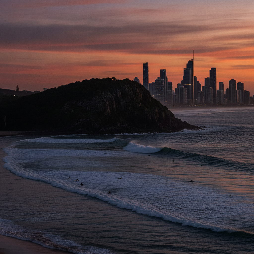Gold Coast: Nightlife and Schoolies Week, Miami Marketta Food Markets, Craft Beer (Balter Brewing Surfer Founders, Black Hops), Canal Estate Property Market, Tweed Coast and Mount Warning Closure, Southport City Centre and Commonwealth Games Venues, Four-Route Complete Verdict