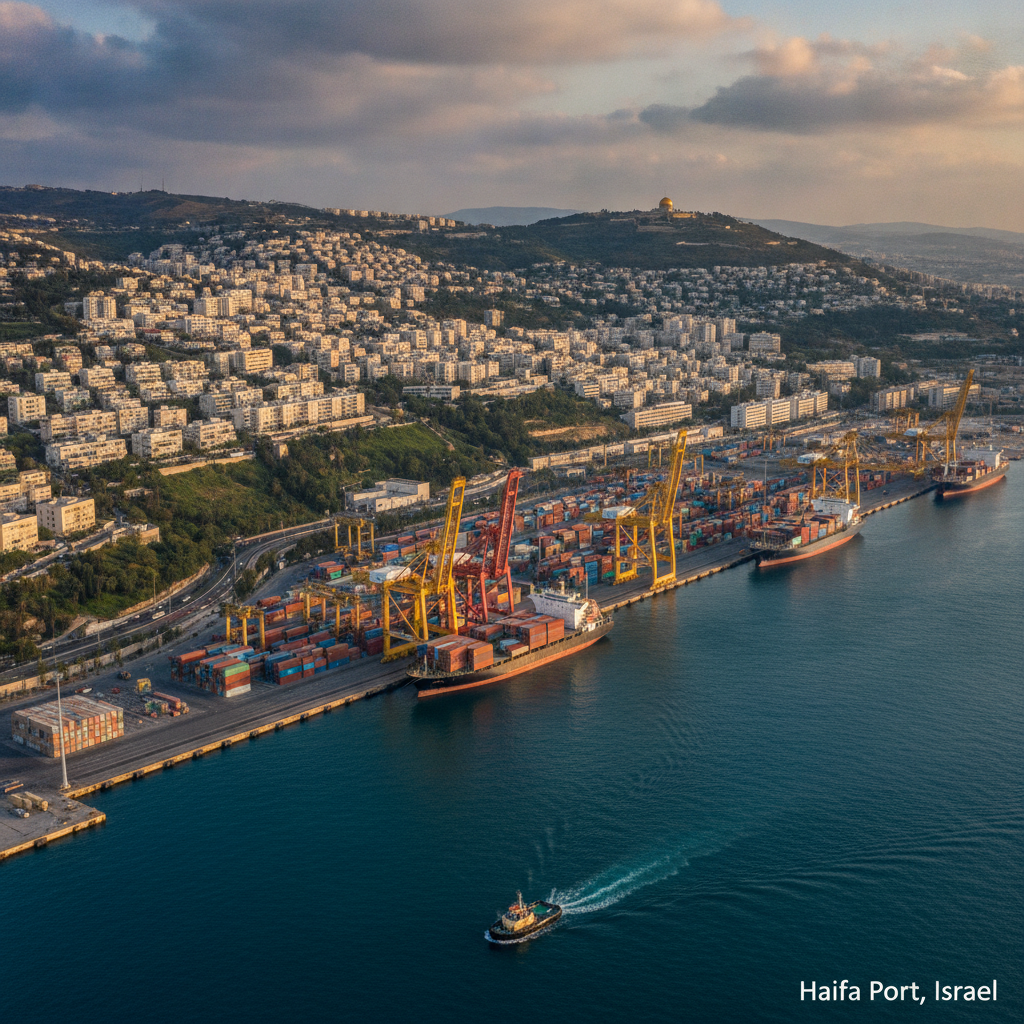Haifa Port and Downtown