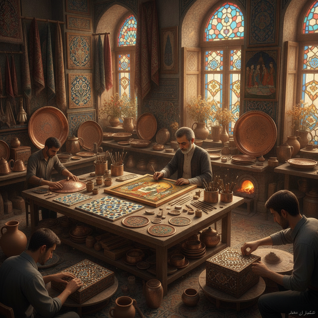 Isfahan Arts: The Miniature Painting, Tile-Making, the Artisan Workshops, the Traditional Crafts, and the Most Comprehensively Craft-Rich Single Iranian City