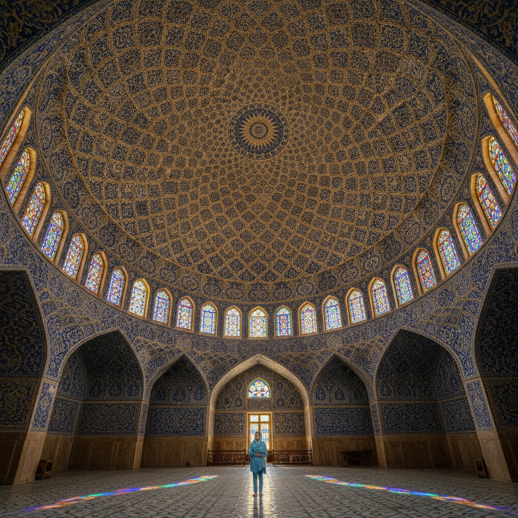 Reza Abbasi the Primary Artist of the Isfahan School Painting for Shah Abbas I's Court, the Isfahan Tilework Lapis Blue Produced by Cobalt Oxide & the Zayandeh River Completely Dry in Isfahan Most Years Since 2008