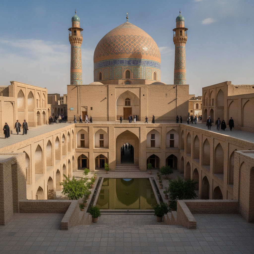 Agha Bozorg Mosque Seminary Sunken Courtyard