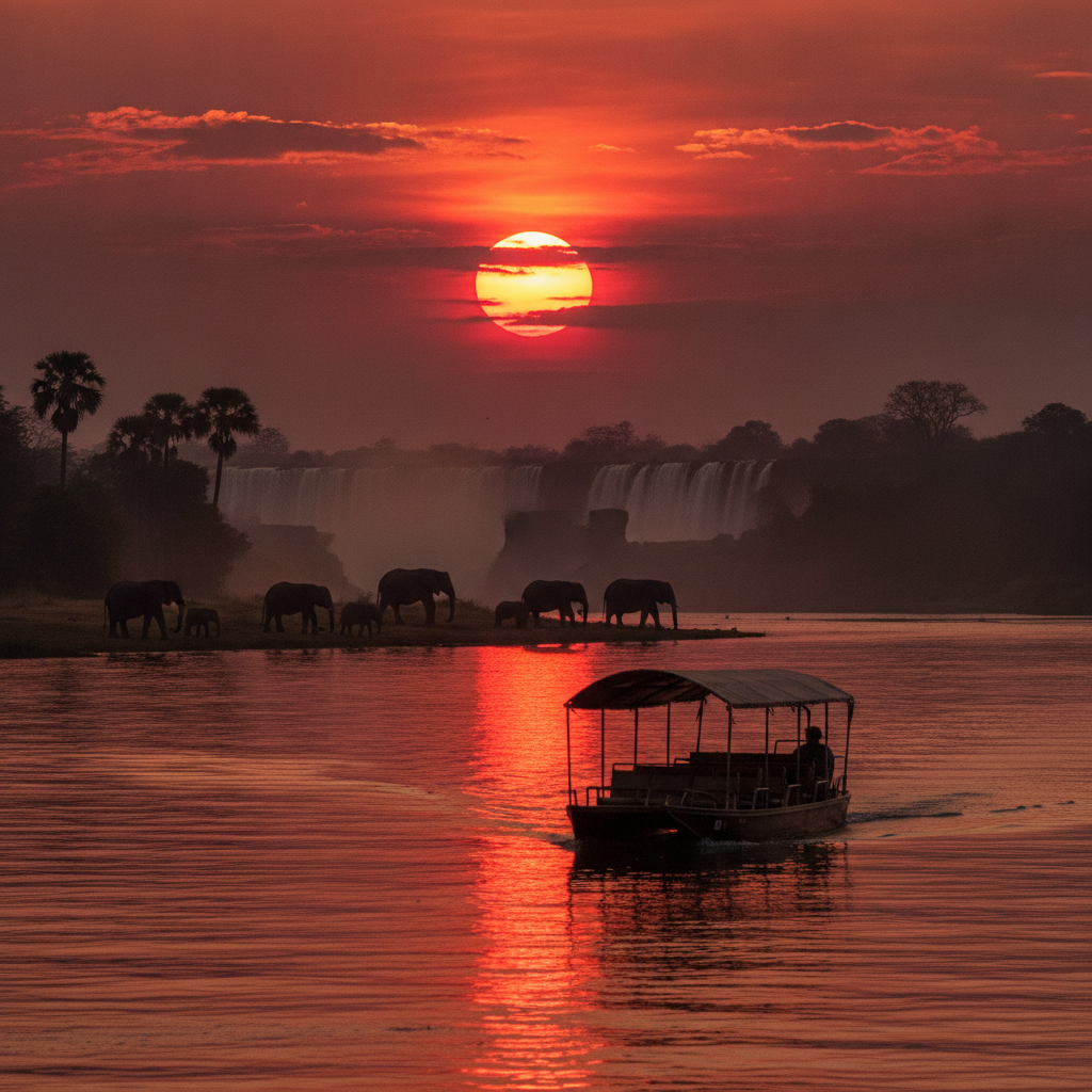 Zambezi Sunset Cruise: Sundowners, Elephants & River Life