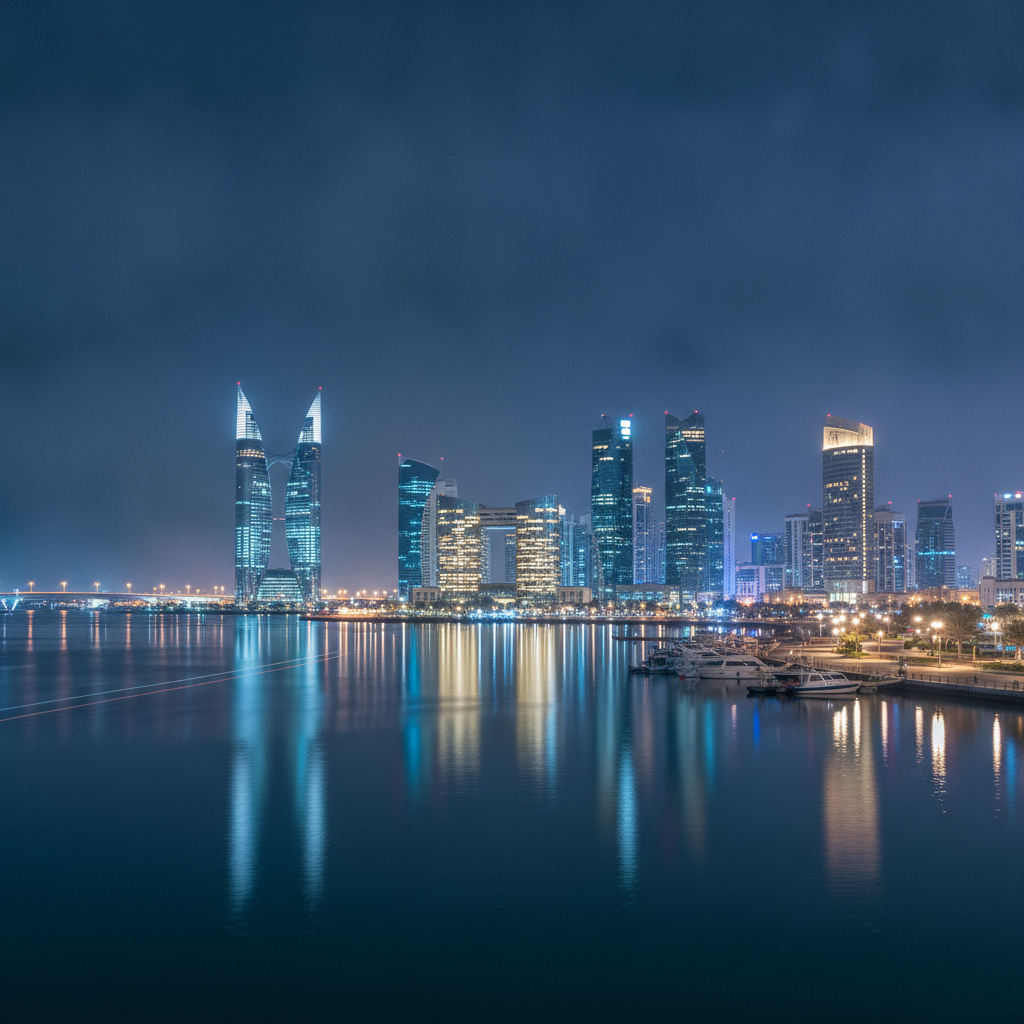 Manama Modern Waterfront and Bahrain Bay