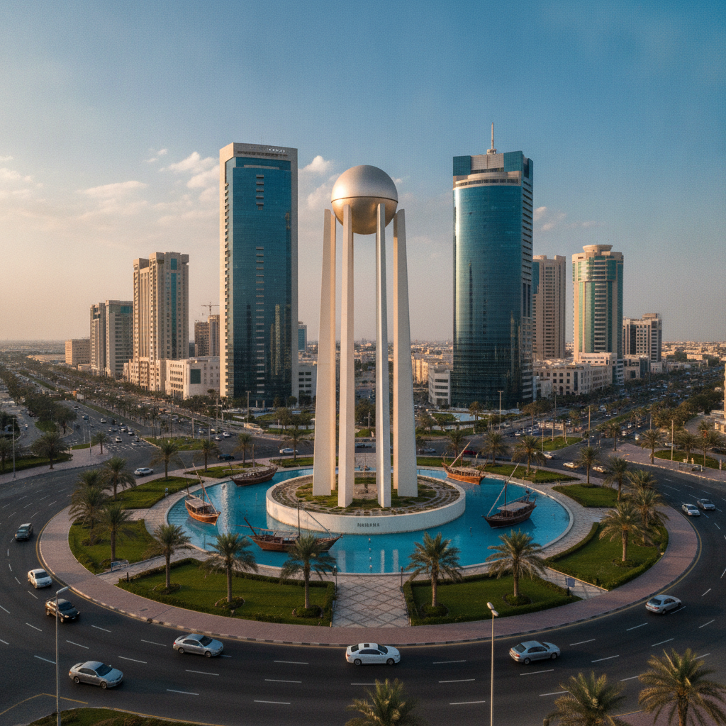 Pearl Monument and Financial Harbour