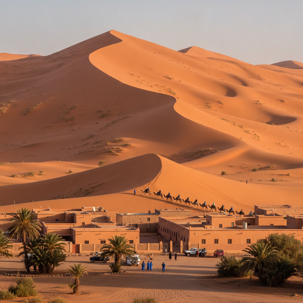 Merzouga Practical: The CTM Bus from Erfoud, the Road from Ouarzazate, the Desert Camp Booking, the Optimal Visit Timing, the Seasonal Considerations, and the Departure Summary