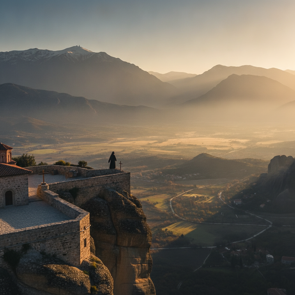 Meteora Food and Summary: Thessalian Cuisine, Trikala Wine, Agios Stefanos Accessible Nunnery, Diavolorachis Devil Ridge View, Night Soundscape of Bells and Owls, and the Sacred Vertical Summary