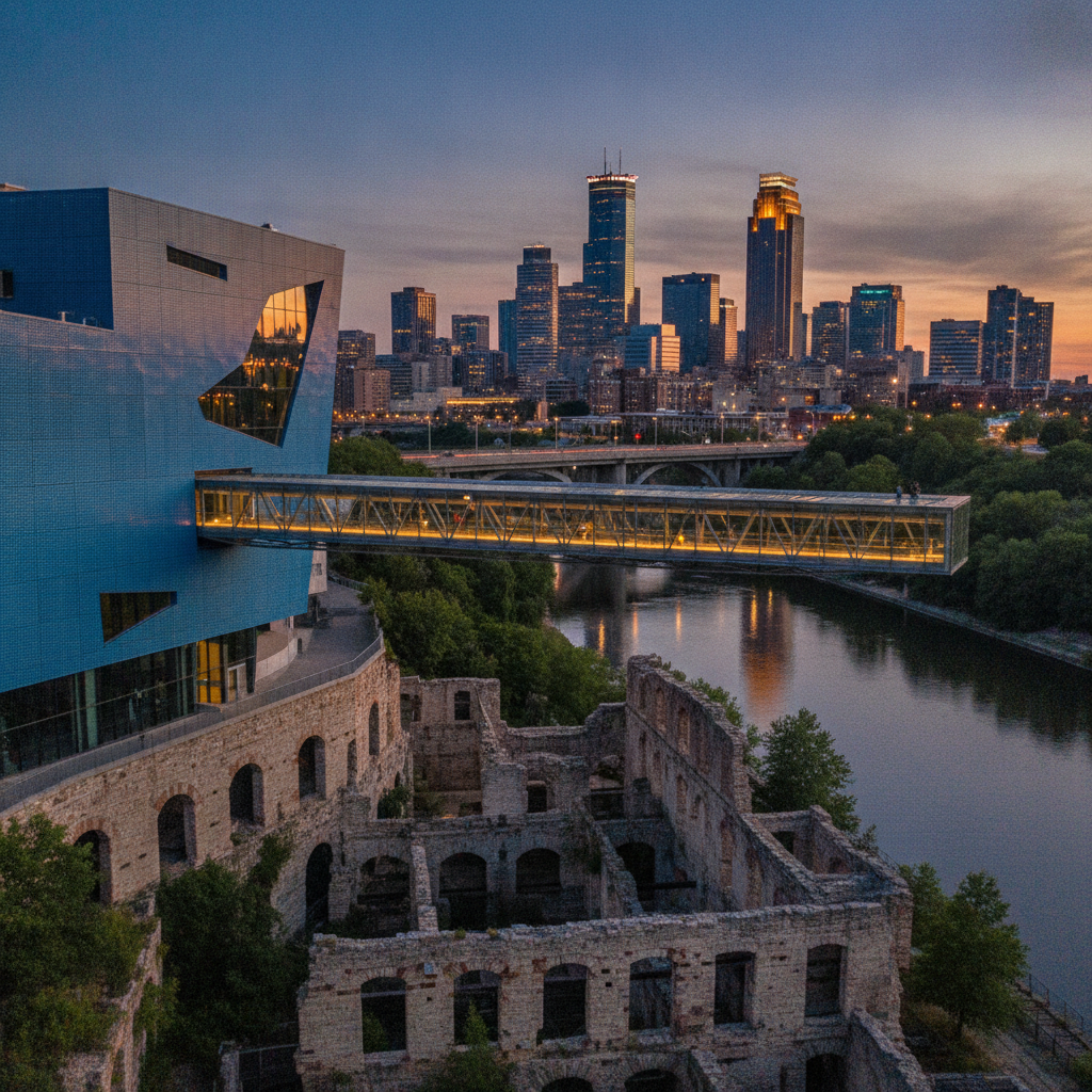 Minneapolis: F. Scott Fitzgerald Summit Avenue, Guthrie Theater Over the River and 9 Miles of Indoor Skyways