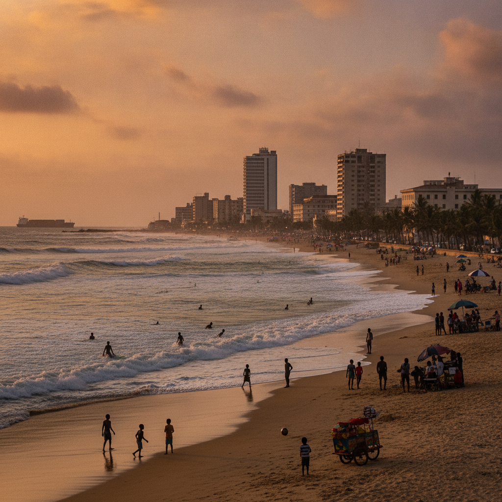 Monrovia Beach: Atlantic Surf & Weekend Social Life