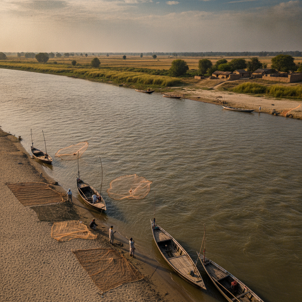 Multan Chenab River and Punjab Riverine Landscape