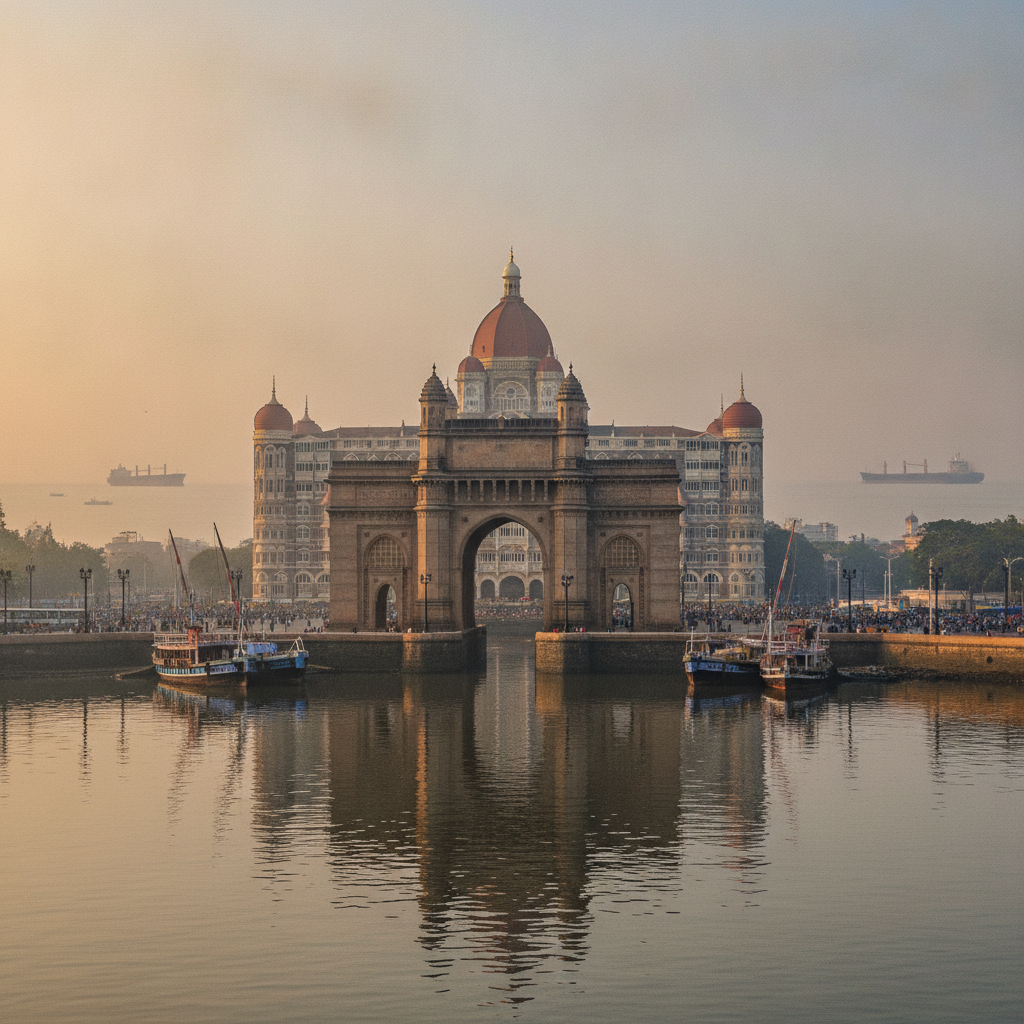 Gateway of India, the Taj Mahal Palace & Mumbai Harbour