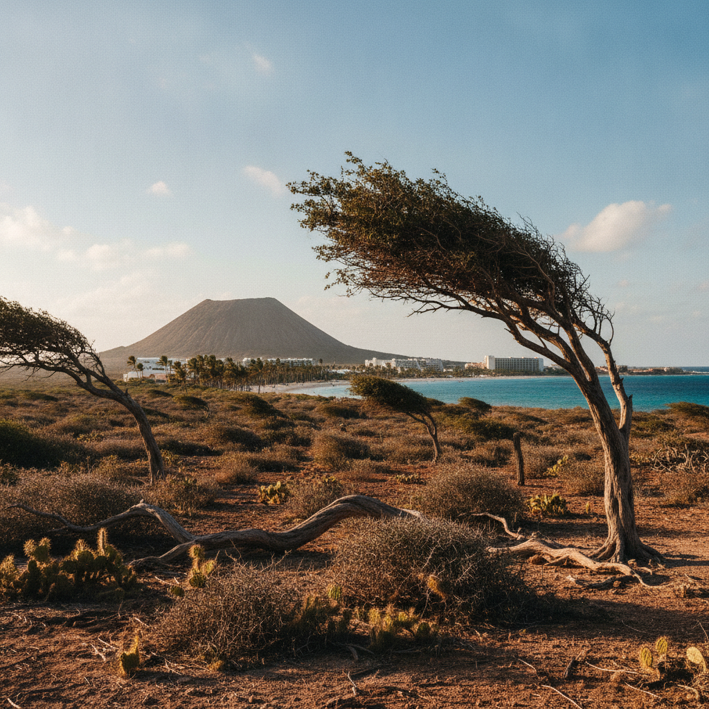 Oranjestad Character and Context: Authentic Aruba Beyond the Resort, Hooiberg Viewpoint, Hurricane Safety, Divi-Divi Symbol, Noord Restaurant Strip, and Family Destination Excellence