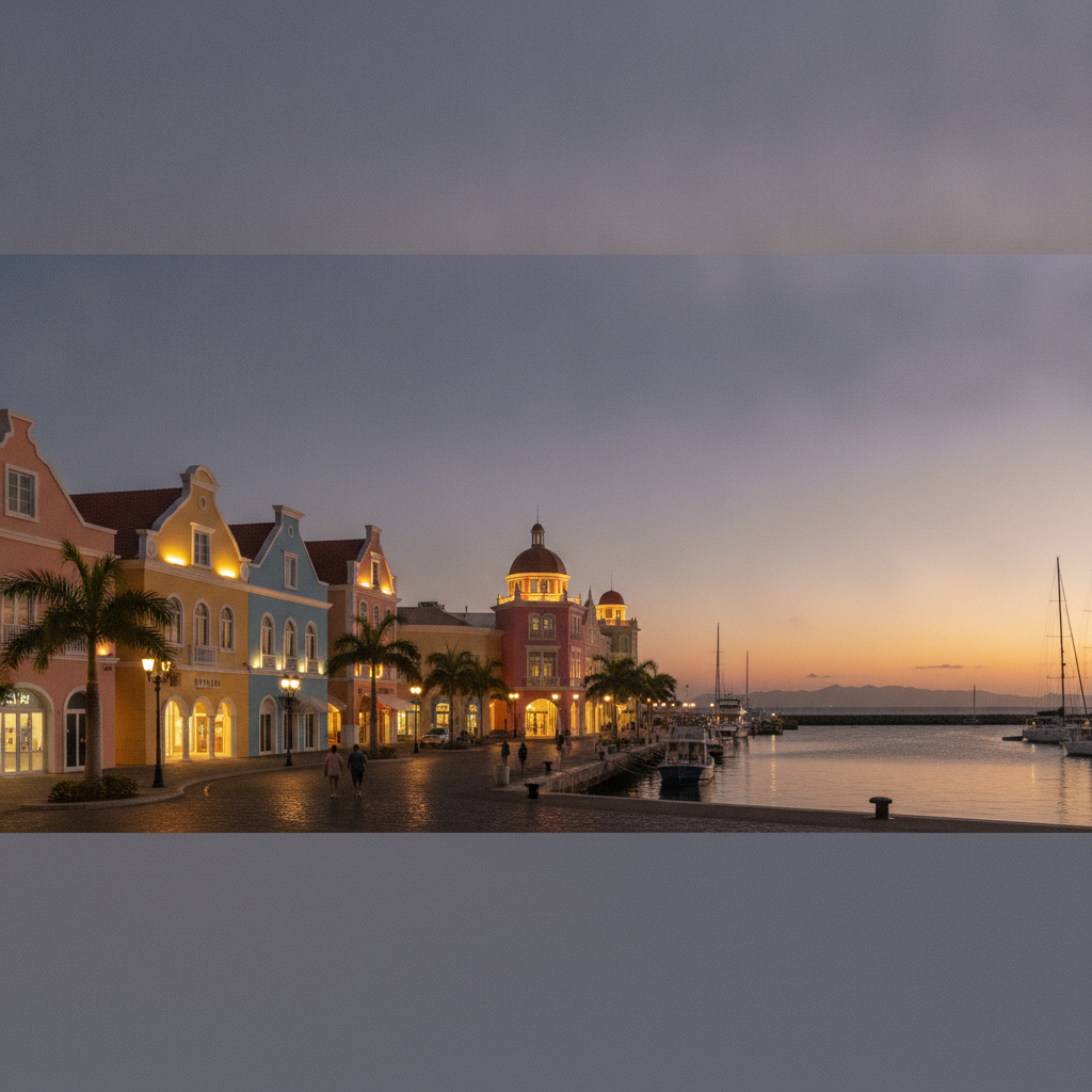 Oranjestad Context and Departure: Venezuela as Neighbor, Dutch Kingdom Investment Stability, ATA Tourism Excellence, Beach Safety, Water Desalination Technology, and the Final Afternoon Shopping