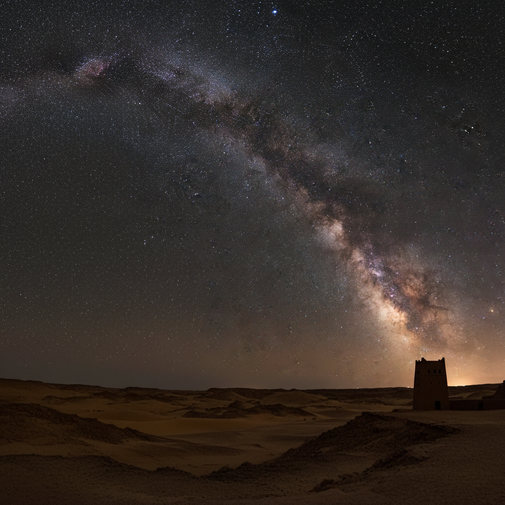 Ouarzazate Night Sky: The Desert Stargazing, the Saharan Clear Sky, the Ouarzazate Observatory, the Light Pollution-Free Astronomy, and the Desert Night Experience