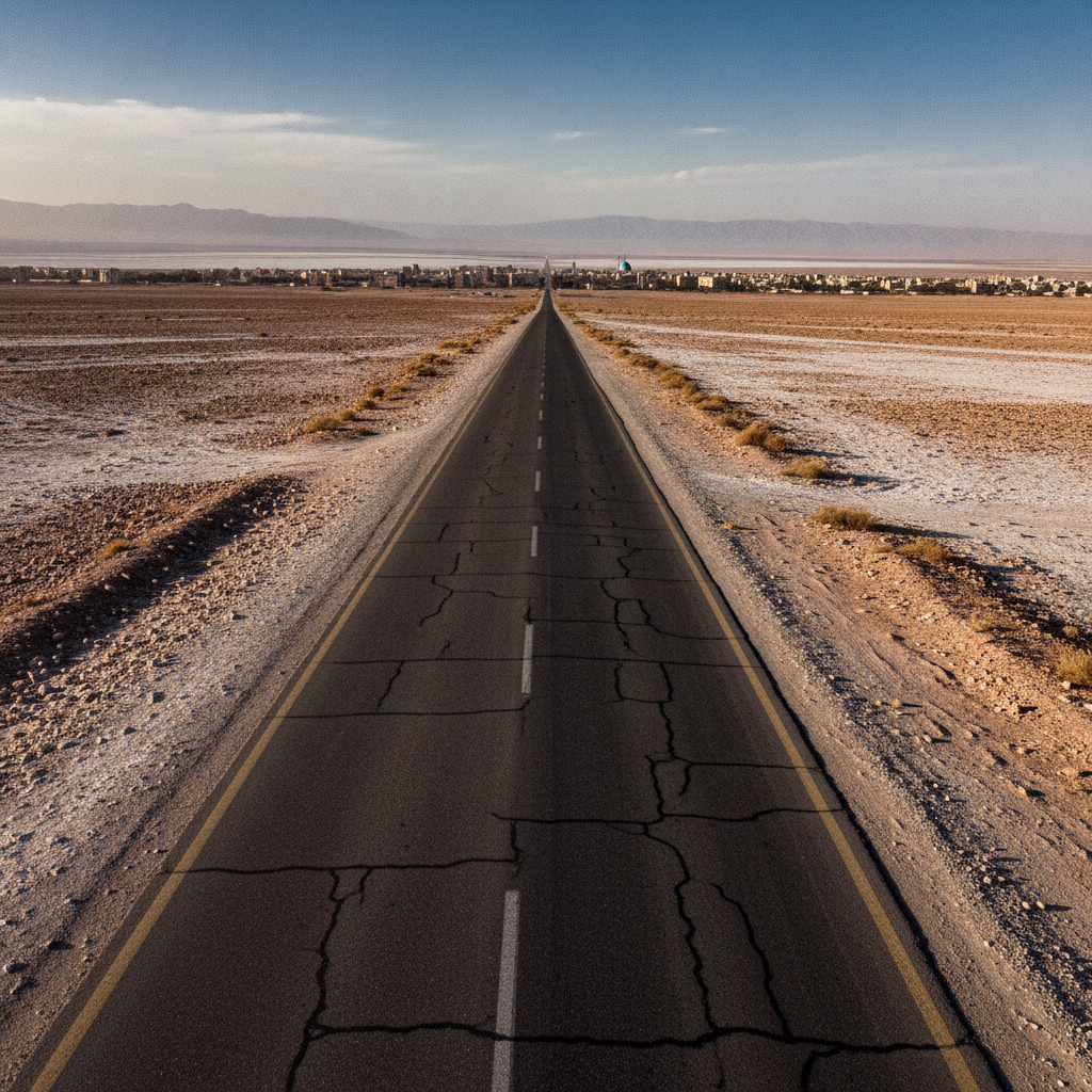 Hoze Sultan Salt Lake Desert Landscape