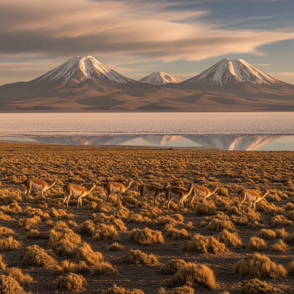 Wildlife of the Bolivian Salt Flat Region: Vicunas, Viscachas, and Desert Adaptations