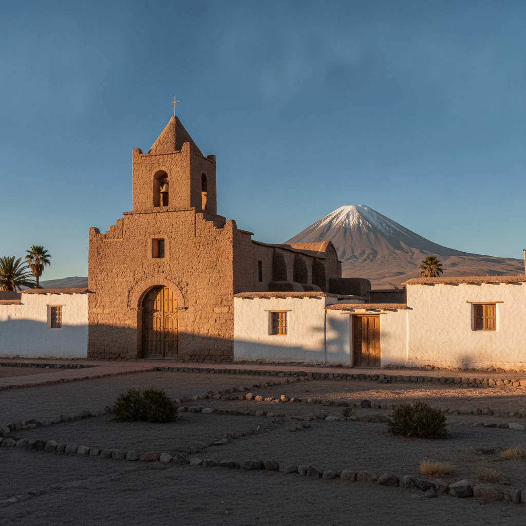 San Pedro de Atacama Village: The Adobe Church, Calle Caracoles, the Atacameño Heritage, and the Oasis Town Architecture