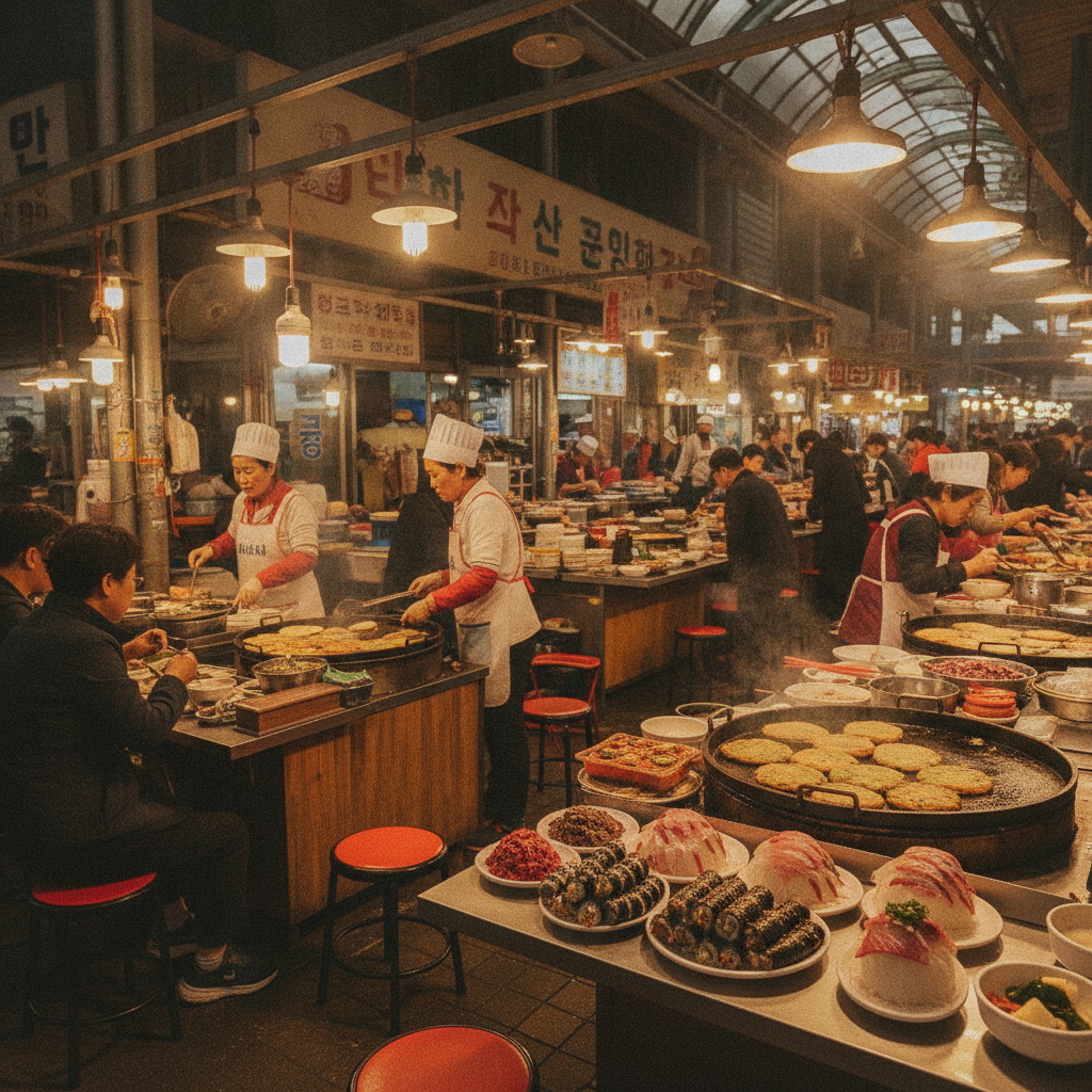 Korean Food Culture — Gwanjang Market, Bibimbap, Samgyeopsal & Banchan
