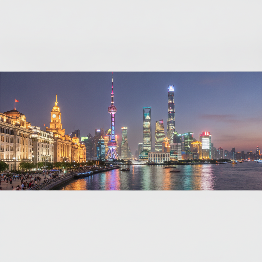 The Bund, Pudong & the Shanghai Skyline — East Meets West