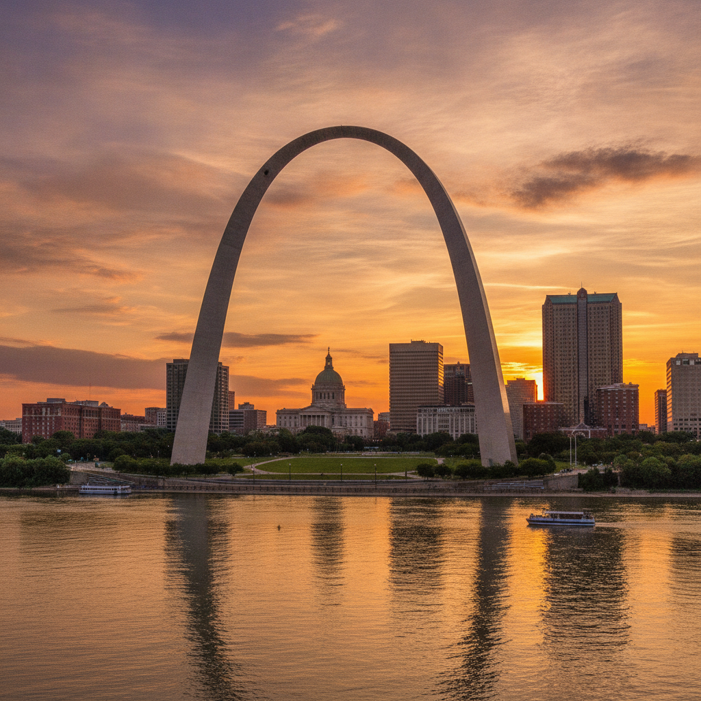 St. Louis: Gateway Arch, founding history, Forest Park, music, sports, and food