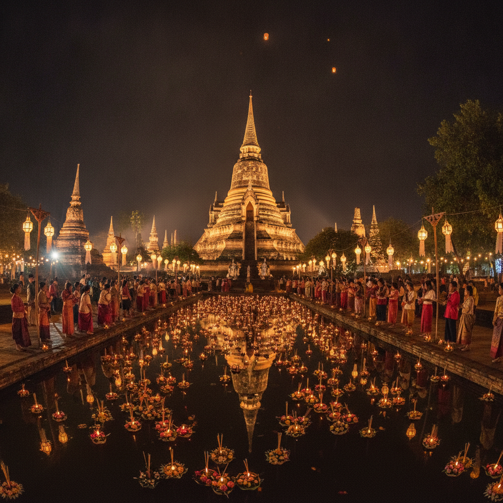 Sukhothai Loy Krathong Festival Walk