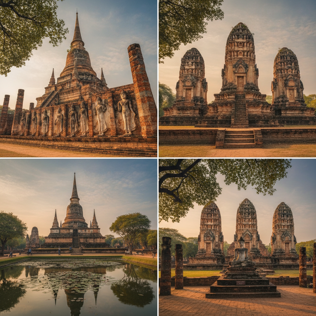 Sukhothai Temple Architecture Detail Walk
