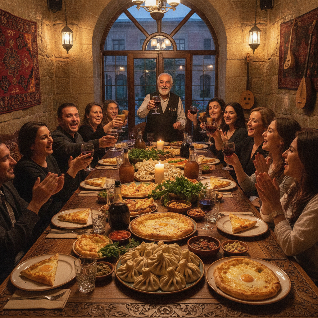 Tbilisi Food: Khinkali Dumplings, Khachapuri Cheese Bread, the Georgian Wine, the Polyphonic Feast, and the Most Convivially Generous Single Caucasus Food Tradition