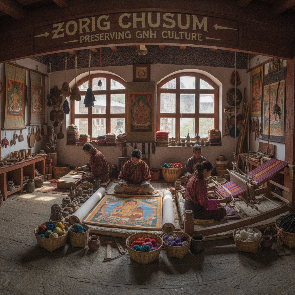 Thimphu Arts: Thanka Painting, the Traditional Weaving, the 13 Arts of Bhutan, and the Most Comprehensively Preserved Single Himalayan Traditional Craft Heritage