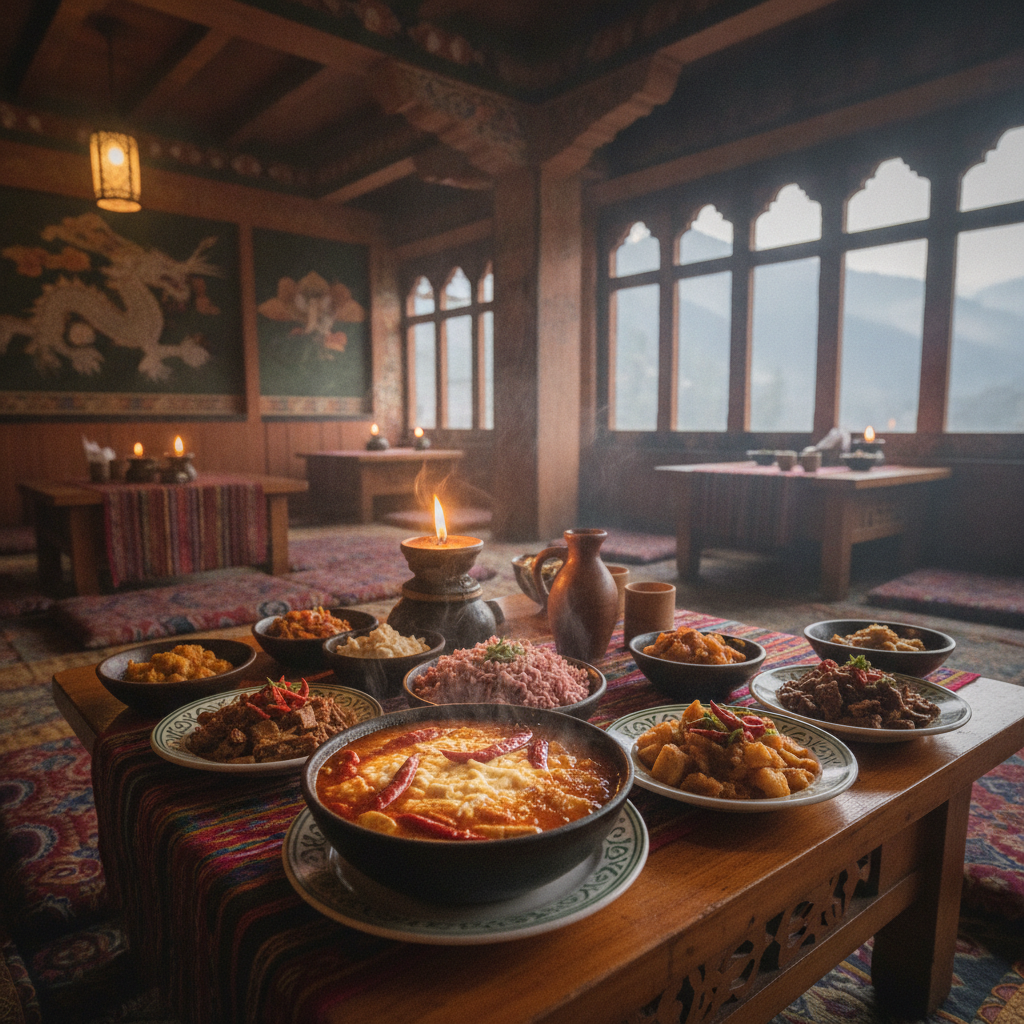 Thimphu Food: Ema Datshi, Bhutanese Red Rice, Ara Spirit, the Weekend Market Ingredients, and the Most Uniquely Spiced Single Himalayan Cuisine