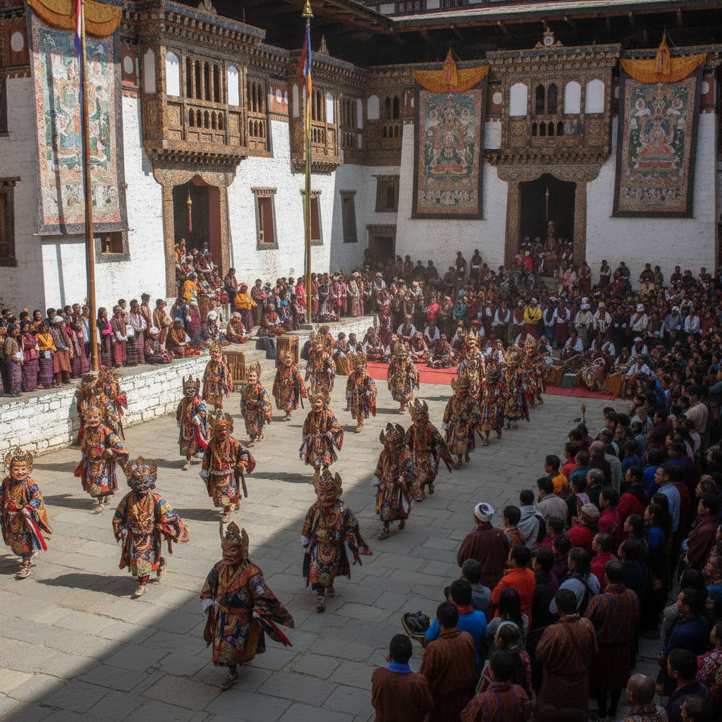 Bhutan Festivals: The Thimphu Tsechu, the Mask Dances, Losar, the Paro Tsechu, and the Most Ceremonially Spectacular Single Himalayan Festival Calendar